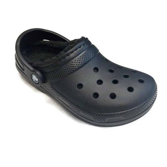 Crocs Classic Lined Slip On Clogs Shoes Sandals Black Black Mens 4 Womens 6 - Picture 1 of 9